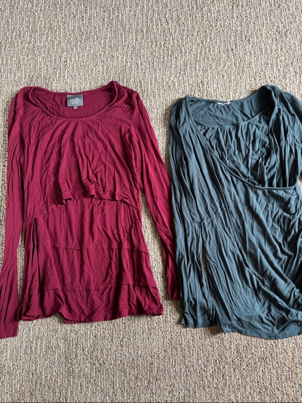 milk Nursing Long-Sleeve Layered Tops